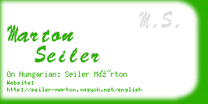 marton seiler business card